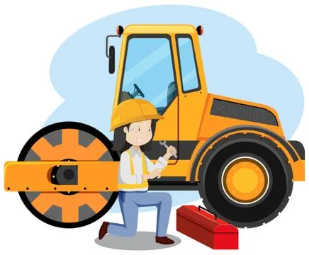 Mechanic Engineer on White Background Stock Illustration