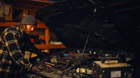 Mechanic Explaining Engine Repair Process Stock Footage 340015645