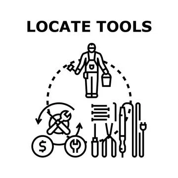 Mechanic finding repair tools for professional work Stock Illustration