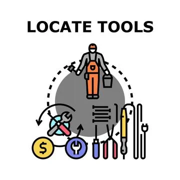 Mechanic finding repair tools for professional work Stock Illustration