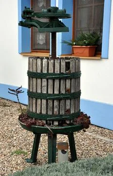 Mechanic grape press Stock Photos