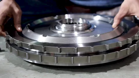 Mechanic Hand Installing Hydraulic Transmission Piston into Clutch Pack Housing. 動画素材 344545524