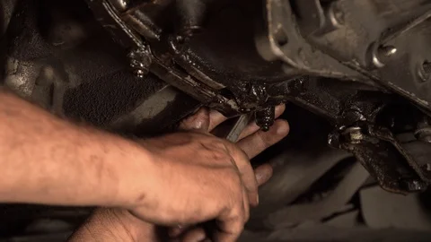 Mechanic hands while work on Video stock 119491233