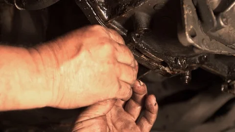 Mechanic hands while work on Video stock 119491398