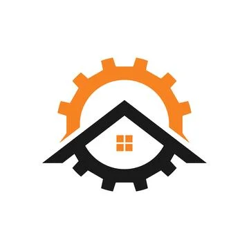 Mechanic House Vector Logo Design Stock Illustration