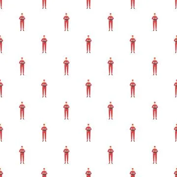 Mechanic man uniform pattern on white background Stock Illustration