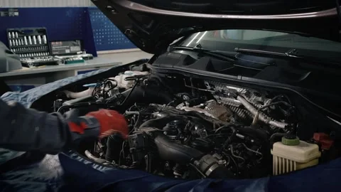 Mechanic man working at workshop. Video stock 131739717