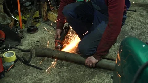 Mechanic performs cleaning work Stock Footage 235726017