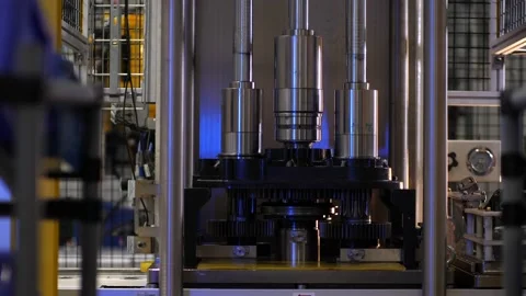 Mechanic press work in modern production Stock Footage 236696973