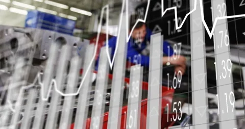 Mechanic reaching into engine bay and turning wrench initiating animated data Video stock 331820984