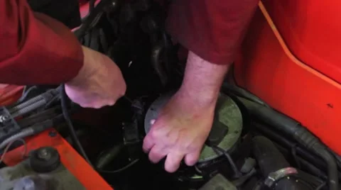 Mechanic removing part Stock Footage 2282655