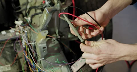 Mechanic Repairing Electrical System In Car Service Stock Footage 277338215