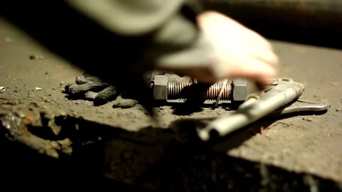 Mechanic repairman with tools Stock Footage 71184482