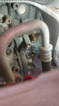 Mechanic Replacing O-Ring in Engine Oil Filter Adapter to Fix Leakage Stock Photos