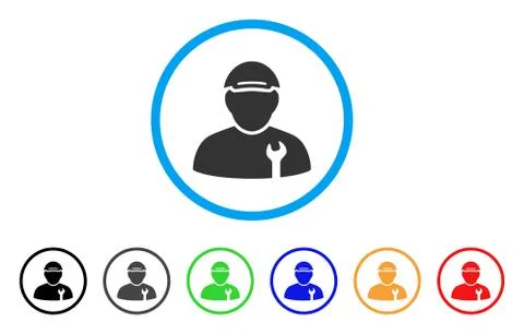 Mechanic Rounded Icon Stock Illustration