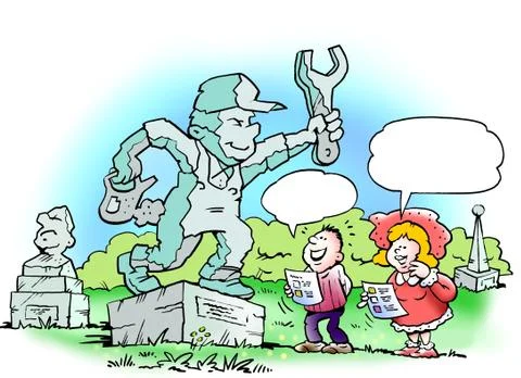 Mechanic sculpture Stock Illustration