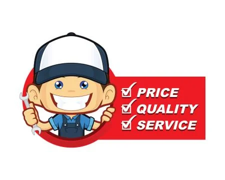 Mechanic with service list Stock Illustration