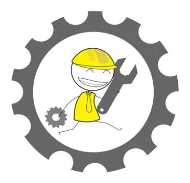 Mechanic sign gear progress Stock Illustration