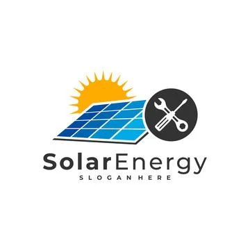 Mechanic Solar logo vector template, Creative Solar panel energy logo design  Stock Illustration