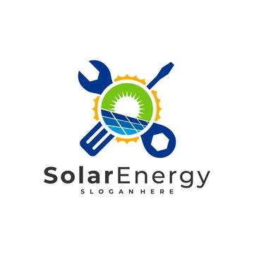 Mechanic Solar logo vector template, Creative Solar panel energy logo design  Stock Illustration
