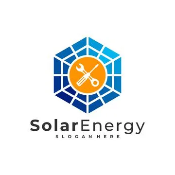 Mechanic Solar logo vector template, Creative Solar panel energy logo design  Stock Illustration