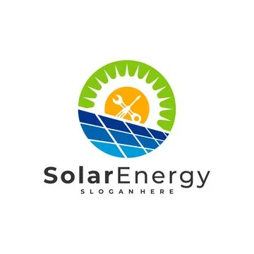 Mechanic Solar logo vector template, Creative Solar panel energy logo design  Stock Illustration