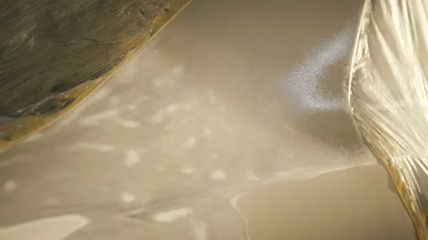 Mechanic spraying primer on a car surface. 4K Video stock 86870274