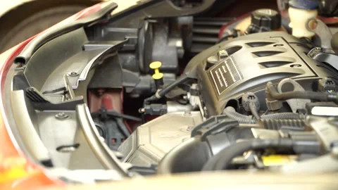 Mechanic starts the car to check the engine system,call center concept Video stock 240165408