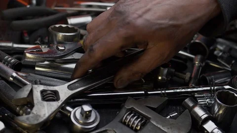 MECHANIC SWITCHES  TOOLS. #2 IN A SERIES OF 8. Stock Footage 74718804