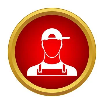 Mechanic technician worker icon wearing apron and cap Stock Illustration