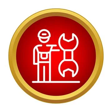 Mechanic technician worker with wrench tools icon Stock Illustration