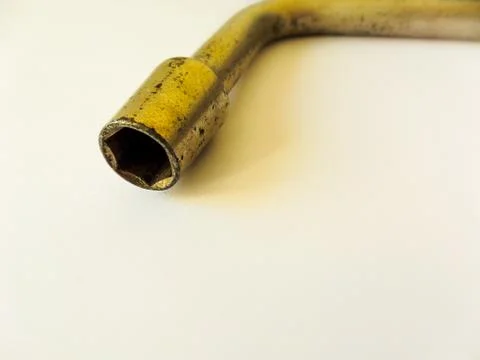 Mechanic tool: L-Shaped Socket Wrench Tool with blur effect, closely focused, Stock Photos