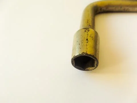 Mechanic tool: L-Shaped Socket Wrench Tool with blur effect, closely focused, Stock Photos