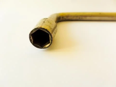 Mechanic tool: L-Shaped Socket Wrench Tool with blur effect, closely focused, Stock Photos