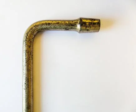 Mechanic tool: L-shaped Socket Wrench Tool and a simple good wrench, isolated Stock Photos