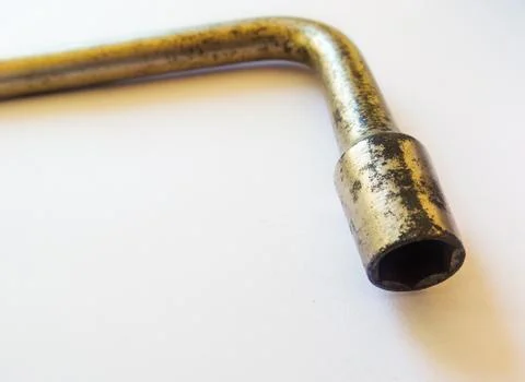 Mechanic tool: L-Shaped Socket Wrench Tool with blur effect, closely focused, Stock Photos