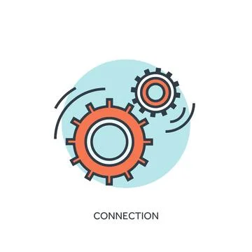 Mechanic tools lined icon. Optimization, internet connection concept background. Illustrazione stock