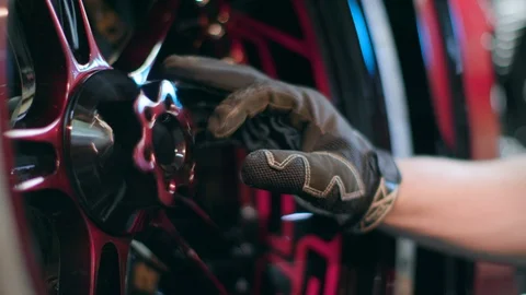 The mechanic is twisting bold in a motorcycle Stock Footage 120608692