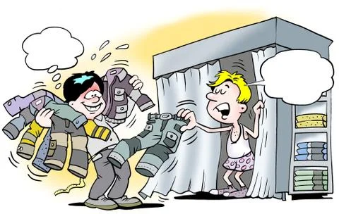 Mechanic in wardrobe Stock Illustration
