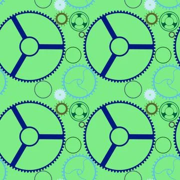 Mechanic wheels seamless pattern extended mechanic wheels seamless pattern... Stockfoto's