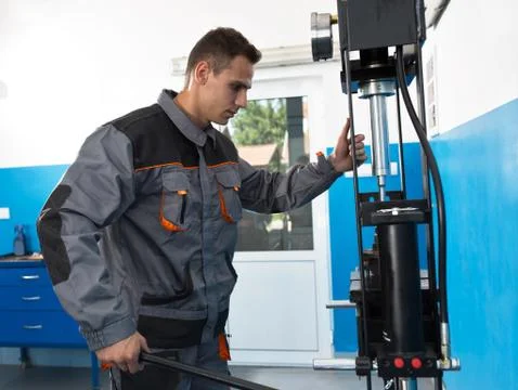 Mechanic at work Stock Photos