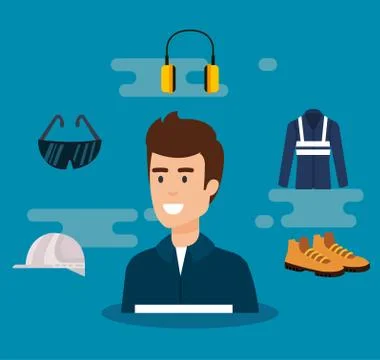 Mechanic worker with equipment Stock Illustration