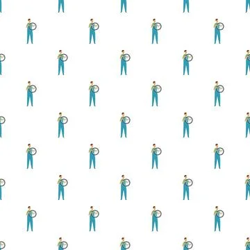 Mechanic worker holding a clock pattern background イラスト素材