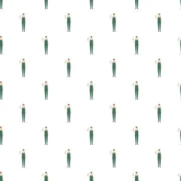 Mechanic worker holding hammer creating seamless pattern イラスト素材