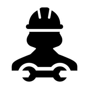 Mechanic worker icon vector female Construction service person profile avatar 스톡 일러스트