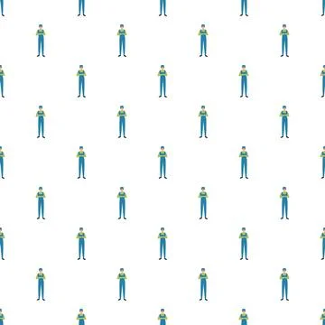 Mechanic worker repeating pattern illustrating labor uniform Stock Illustration