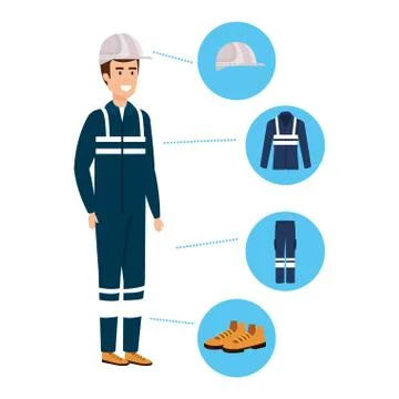 Mechanic worker with security equipment Illustrazione stock