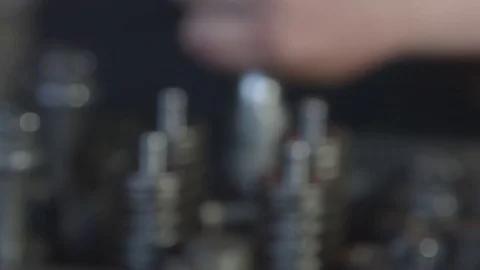 Mechanic working with diesel engine. Engine repair close up. In hands tool Stock Footage 74916820