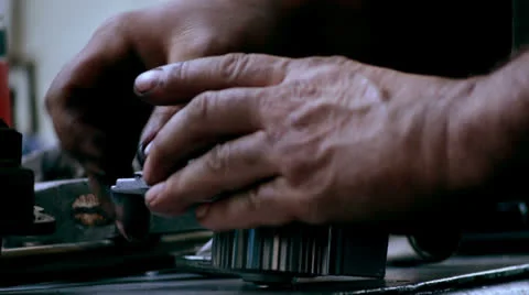 Mechanic working on turbo Stock Footage 24820071