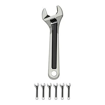Mechanic wrench tool cartoon vector graphic Stock Illustration